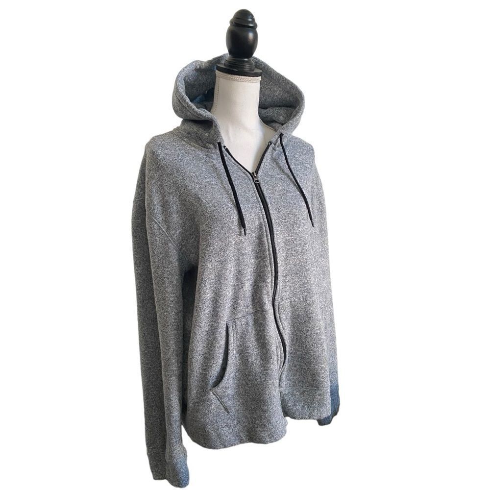 Sonoma Men’s Zip Up Hoodie Marled Gray & Black Size Extra Large XL - Picture 3 of 5